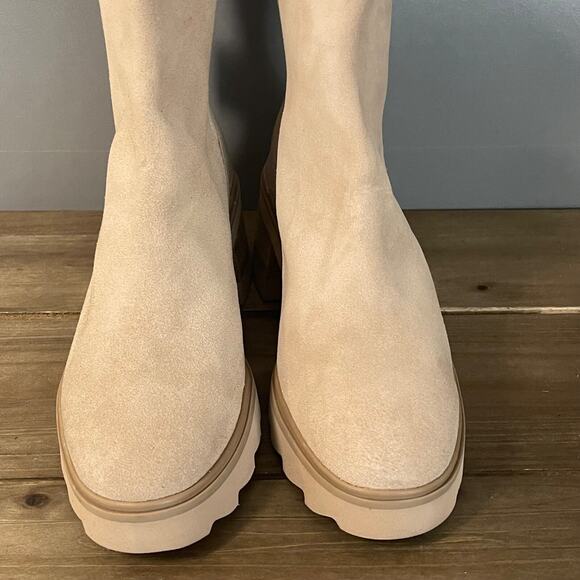 Dolce Vita Martey H2O Women's Size 10 Boots Taupe Suede Waterproof Block Heel - Picture 4 of 15